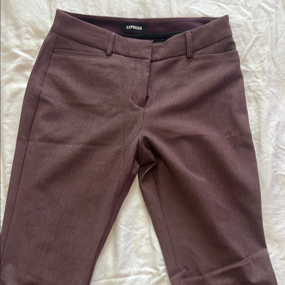 Express Burgundy Textured Trousers